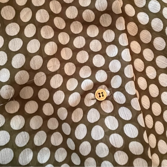 KUT from the Kloth Women's Size L Green Polka Dot Surplice V-Neck Blouse Top - Picture 8 of 10